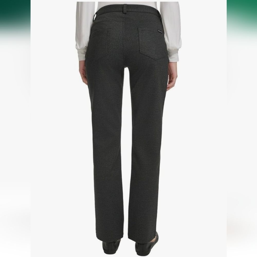 DKNY M 6-8 Dark Gray High Waist Dress Pants Straight Leg Ponte Office Cd-1731 - Picture 2 of 15